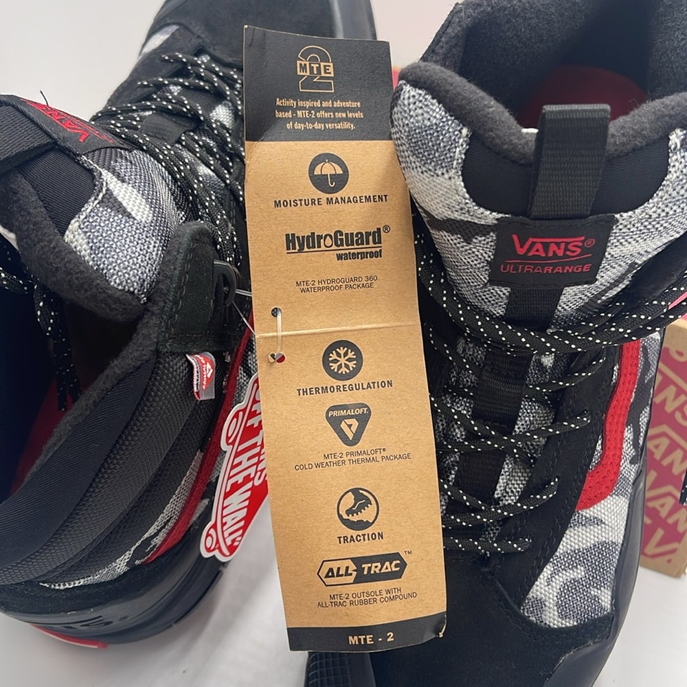 Vans Men’s Black Red High-Top Sneakers Boots Ultrarange Exo
Arctic Camo Black - Picture 12 of 16